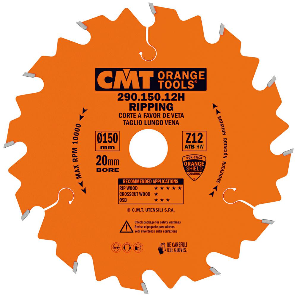 CMT - Industrial Pilový kotouč na dřevo pro podélné řezy (D150x2,40 F20 Z12 WZ)