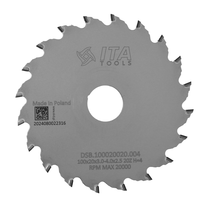 ITA DSB - Diamantový kónický předřez pro formátovací pily (D=100;F=20;Z=20;K/P=3,00/2,50)