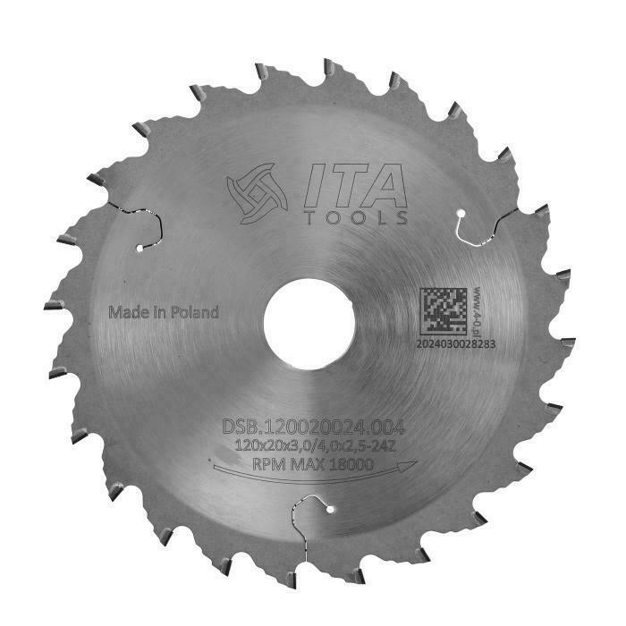 ITA DSB - Diamantový kónický předřez pro formátovací pily (D=120;F=20;Z=24;K/P=3,00/2,50)