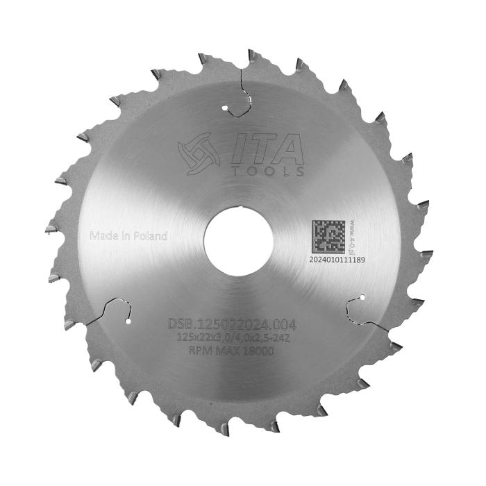 ITA DSB - Diamantový kónický předřez pro formátovací pily (D=125;F=22;Z=24;K/P=3,00/2,50)