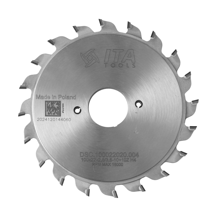 ITA DSC - Diamantový skládaný predrez pre formátovacie píly (D=100;F=22;Z=20;K/P=2,80/2,20)