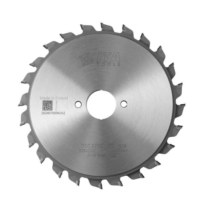 ITA DSC - Diamantový skládaný predrez pre formátovacie píly (D=125;F=22;Z=24;K/P=2,80/2,20)
