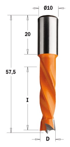 CMT 308 Krátký S=10x20 4 spirály (D=5; I=30; L=57,50; S=10; LH;)