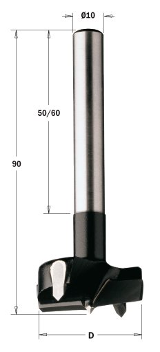 CMT 512 Sukovník s paralelní stopkou dlouhý L=90 S=10mm (D=26; L=90; S=10; RH;)