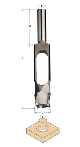 CMT 529 Zátkovník (D=30; D1=18; L=140; S=13; Z=4; MATERIÁL=SP; RH)