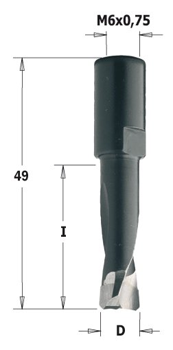 CMT - Drážkovací fréza pro spojovací systém Festool Domino (D5x20 L49 S=6 RH HW)
