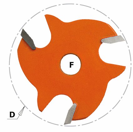 CMT Drážkovací fréza talířová (D=47,6; I=3,2; F=8; P=1,27; Z3; RH;)