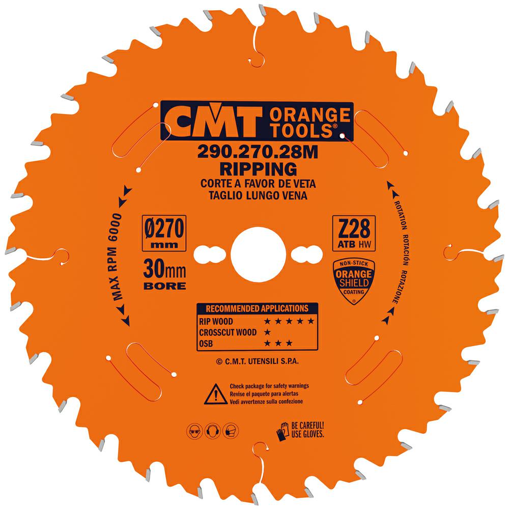 CMT - Industrial Pilový kotouč na dřevo pro podélné řezy (D270x2,80 F30 Z28 WZ)
