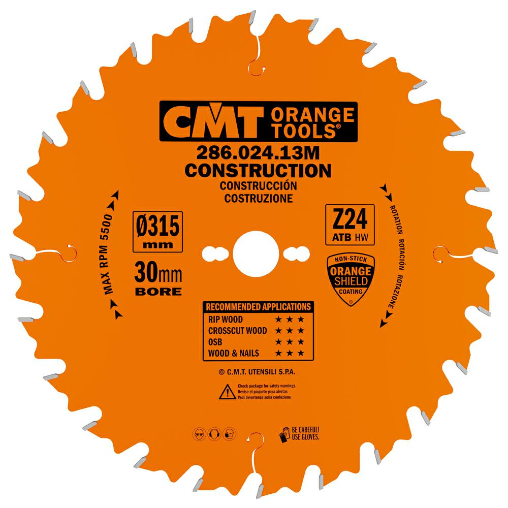 CMT - Industrial Stavební a demoliční pilový kotouč (D315x3,20 F30 Z24 WZ)