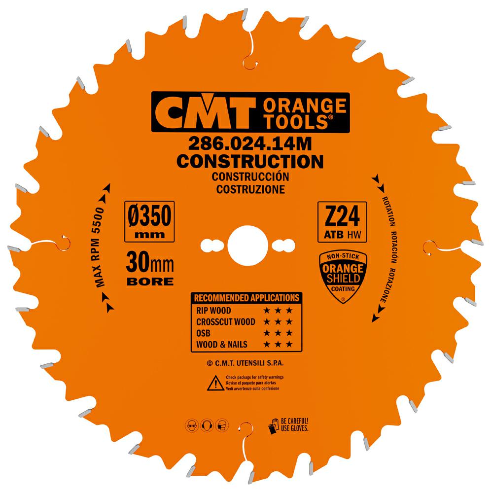 CMT - Industrial Stavební a demoliční pilový kotouč (D350x3,20 F30 Z24 WZ)