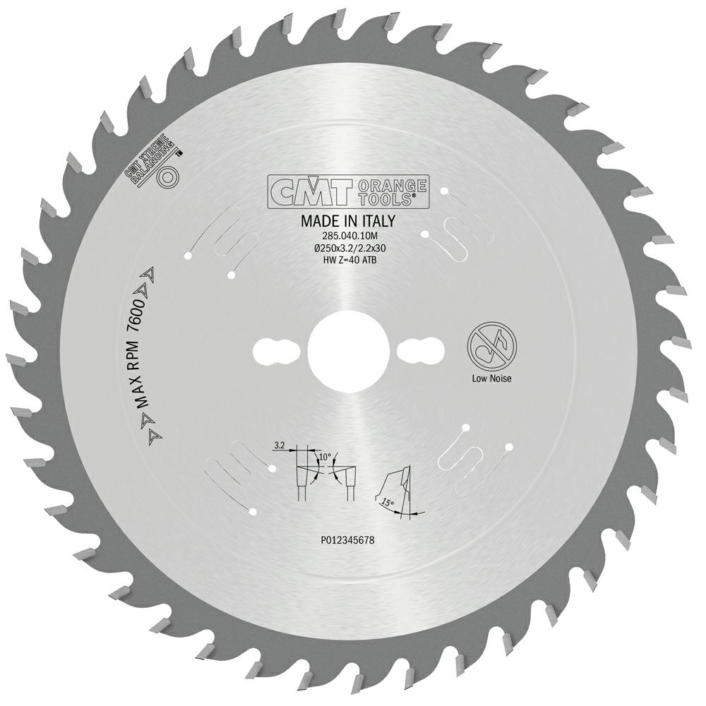 CMT - Chrome Shield Univerzální pilový kotouč na dřevo (D250x3,20 F30 Z40 WZ)