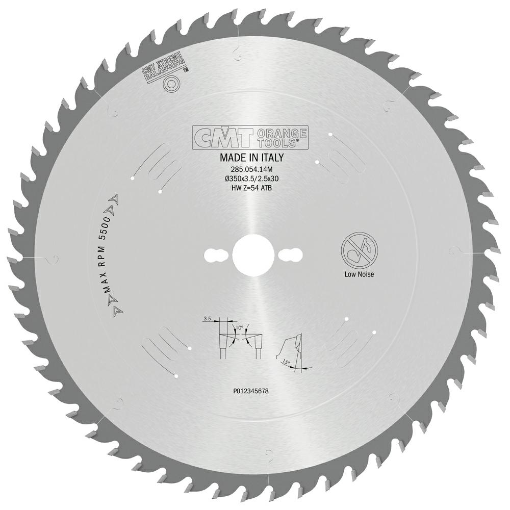 CMT - Chrome Shield Univerzální pilový kotouč na dřevo (D350x3,50 F30 Z54 WZ)