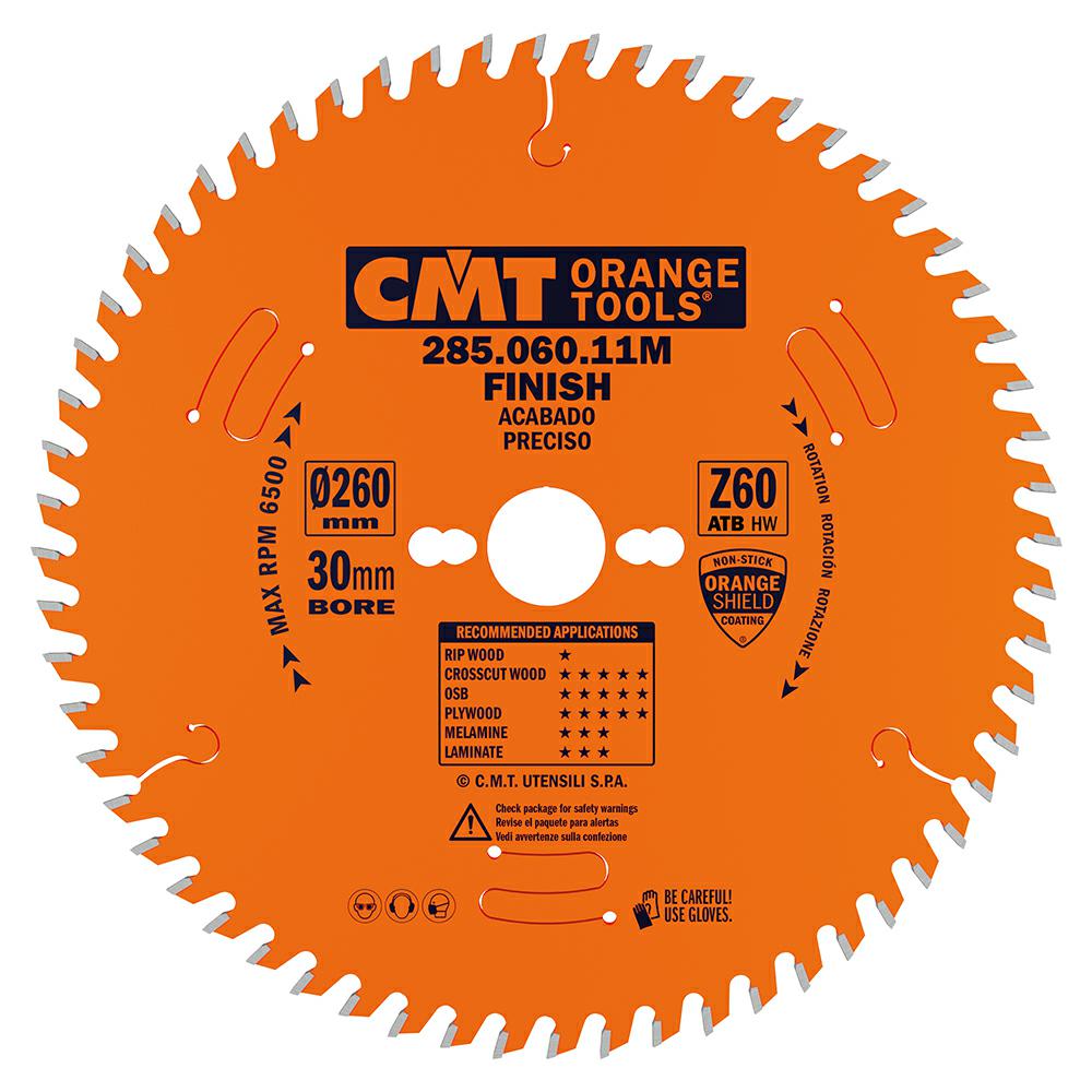 CMT - Industrial Pilový kotouč na dřevo pro příčné a jemné řezy (D260x2,80 F30 Z60 WZ)