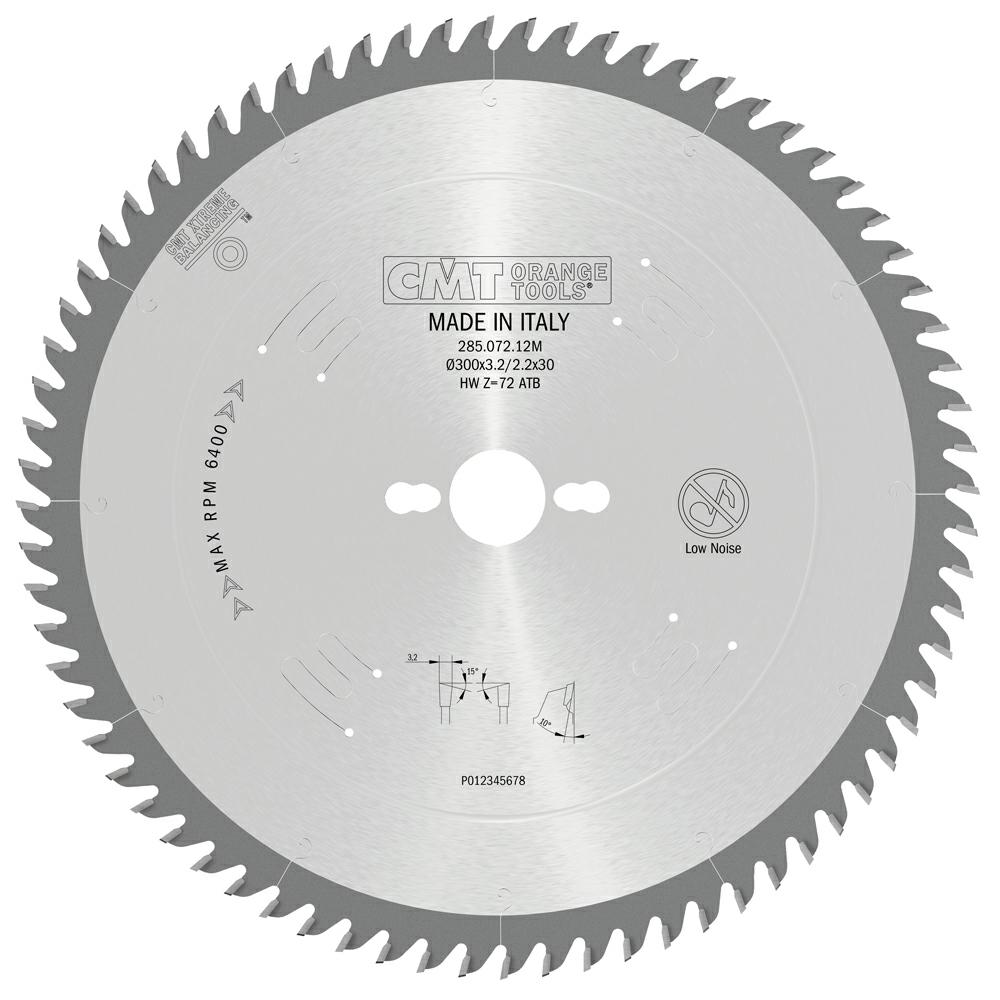 CMT - Chrome Shield Pilový kotouč na dřevo pro příčné a jemné řezy (D300x3,20 F30 Z72 WZ)