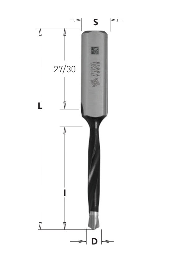 ITA - Neprůchozí kolíkovací vrták Xtreme (D=8;I=35;L=70;S=10;TYP=Neprůchozí; LH)