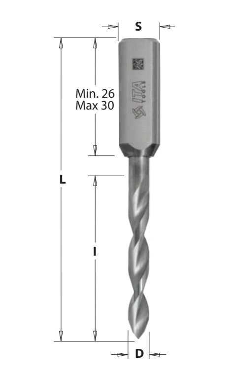 ITA - Průchozí kolíkovací vrták Xtreme celotvrdokovový (D=3;I=27;L=70;S=10;TYP=Průchozí; LH)