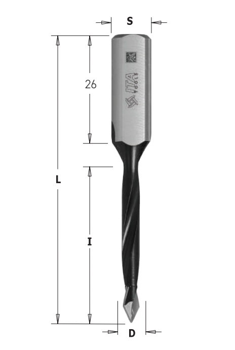 ITA - Průchozí kolíkovací vrták PRO (D=5,55;I=35;L=70;S=10;TYP=Průchozí; RH)