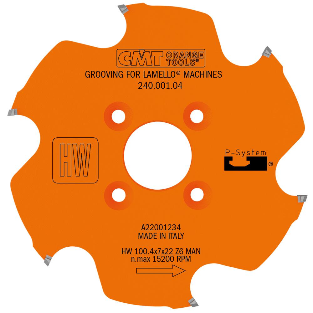 CMT - Industrial Drážkovací kotouč pro Lamello P-System (D100x7,00 F22 Z6 TFZ)