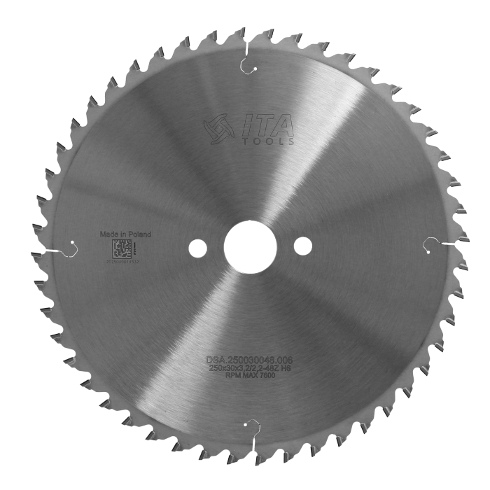 ITA DSA - Diamantový pilový kotouč pro formátovací pily (D=250;F=30;Z=48;K/P=3,20/2,20)