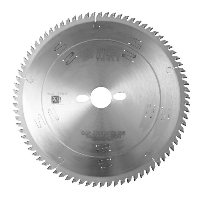 ITA DSA - Diamantový pilový kotouč pro formátovací pily (D=250;F=30;Z=80;K/P=3,20/2,20)
