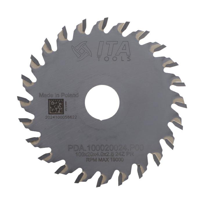 ITA PDA - Tvrdokovový pilový kotouč pro drážkování na CNC (D=100;F=20;Z=24;K/P=4,00/2,80)