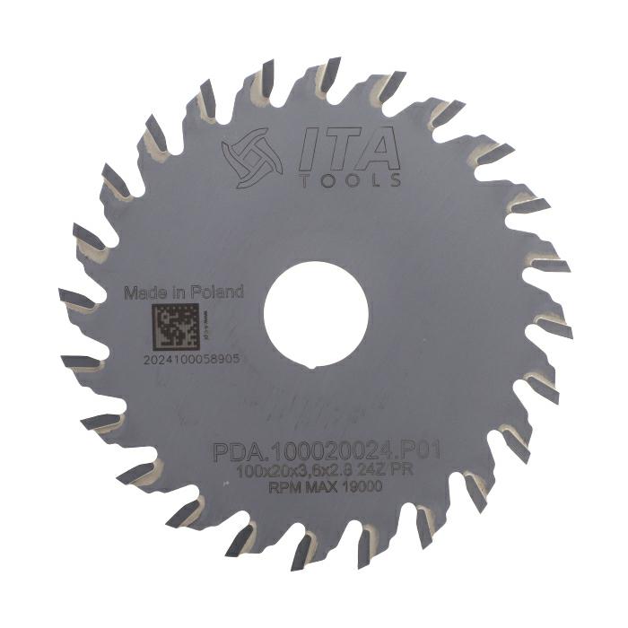 ITA PDA - Tvrdokovový pilový kotouč pro drážkování na CNC (D=100;F=20;Z=24;K/P=3,60/2,80)