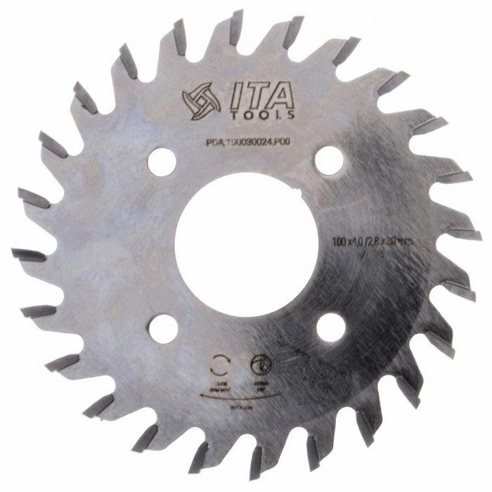 ITA PDA - Tvrdokovový pilový kotouč pro drážkování na CNC (D=100;F=30;Z=24;K/P=4,00/2,80)