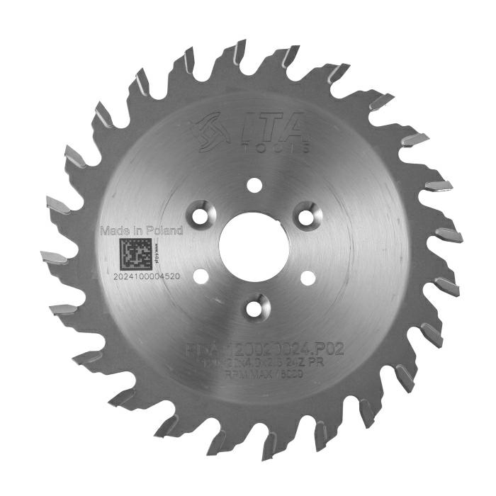 ITA PDA - Tvrdokovový pilový kotouč pro drážkování na CNC (D=120;F=20;Z=24;K/P=4,00/2,80)