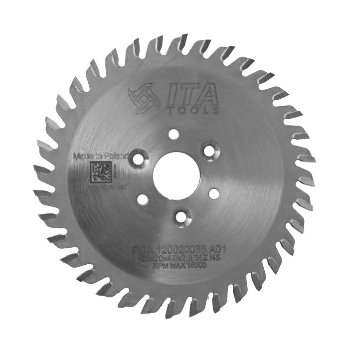 ITA PDA - Tvrdokovový pilový kotouč pro drážkování na CNC (D=120;F=20;Z=36;K/P=4,00/2,80)