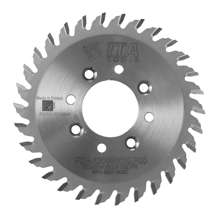 ITA PDA - Tvrdokovový pilový kotouč pro drážkování na CNC (D=120;F=35;Z=30;K/P=4,00/2,80)