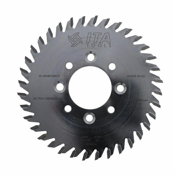 ITA PDA - Tvrdokovový pilový kotouč pro drážkování na CNC (D=120;F=35;Z=36;K/P=3,20/2,20)