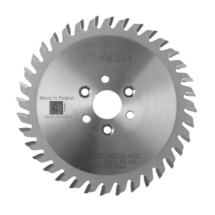 ITA PDA - Tvrdokovový pilový kotouč pro drážkování na CNC (D=125;F=20;Z=36;K/P=3,20/2,20)