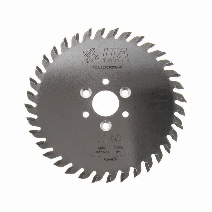 ITA PDA - Tvrdokovový pilový kotouč pro drážkování na CNC (D=125;F=20;Z=36;K/P=4,00/2,80)
