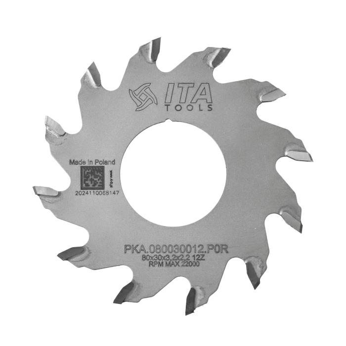 ITA PKA - Kapovací pilový kotouč pro olepovačky hran (D=80;F=30;Z=12;K/P=3,20/2,20)