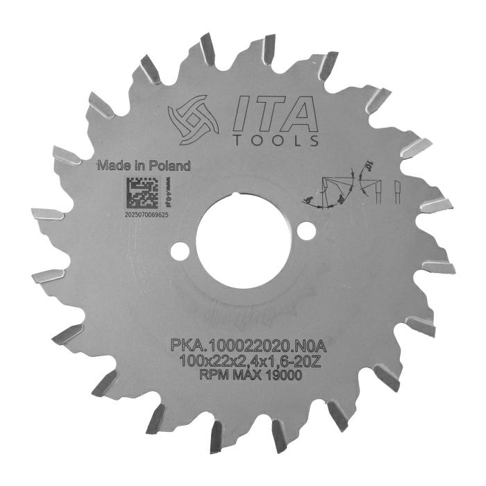 ITA PKA - Kapovací pilový kotouč pro olepovačky hran (D=100;F=22;Z=20;K/P=2,40/1,60)