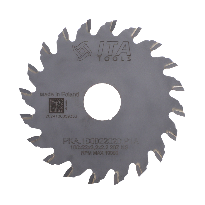 ITA PKA - Kapovací pilový kotouč pro olepovačky hran (D=100;F=22;Z=20;K/P=3,20/2,20)