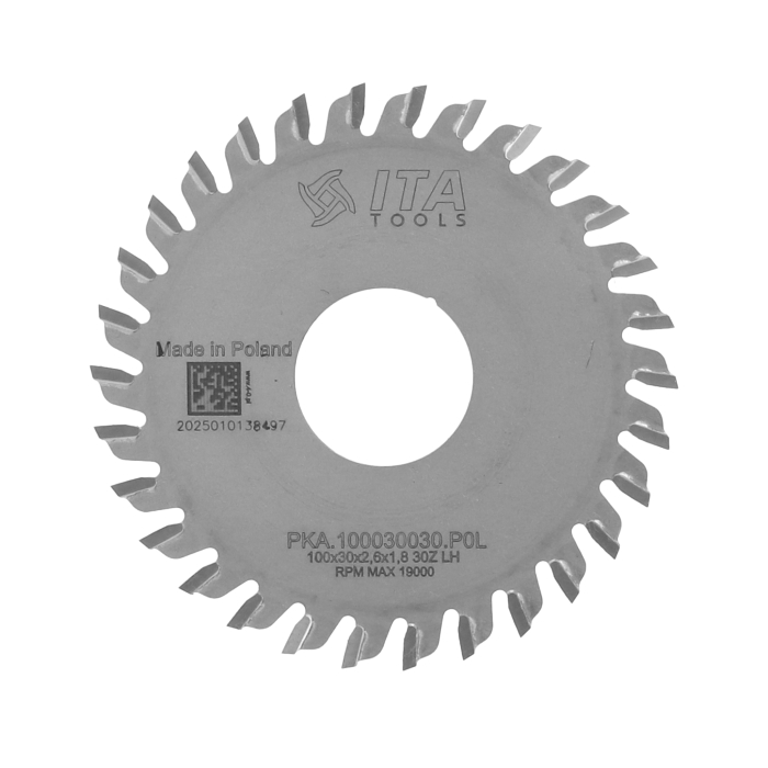 ITA PKA - Kapovací pilový kotouč pro olepovačky hran (D=100;F=30;Z=30;K/P=2,60/1,80)
