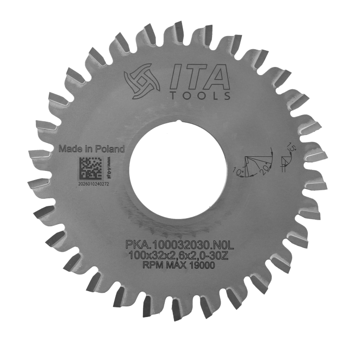 ITA PKA - Kapovací pilový kotouč pro olepovačky hran (D=100;F=32;Z=30;K/P=2,60/2)