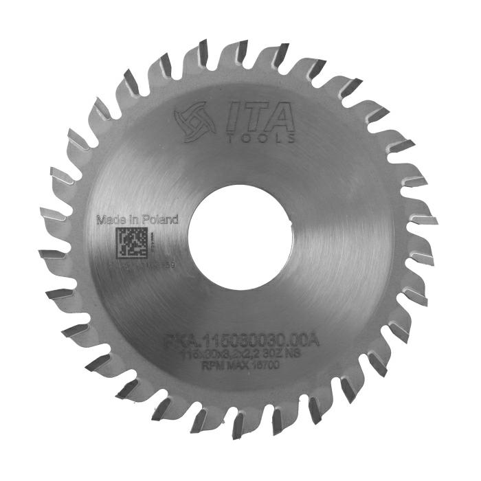 ITA PKA - Kapovací pilový kotouč pro olepovačky hran (D=115;F=30;Z=30;K/P=3,20/2,20)