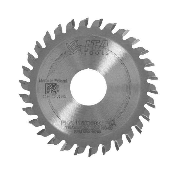 ITA PKA - Kapovací pilový kotouč pro olepovačky hran (D=115;F=30;Z=30;K/P=3,20/2,20)