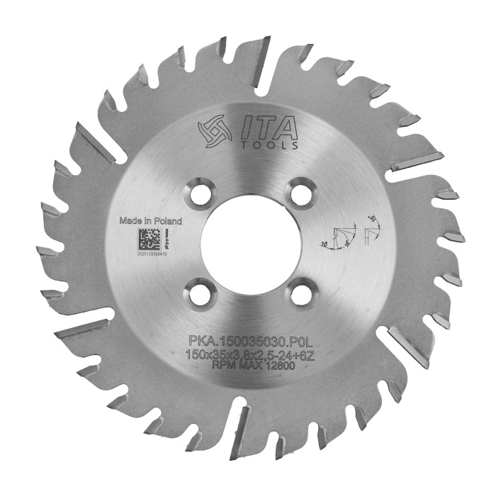 ITA PKA - Kapovací pilový kotouč pro olepovačky hran (D=150;F=35;Z=24;K/P=3,80/2,50)