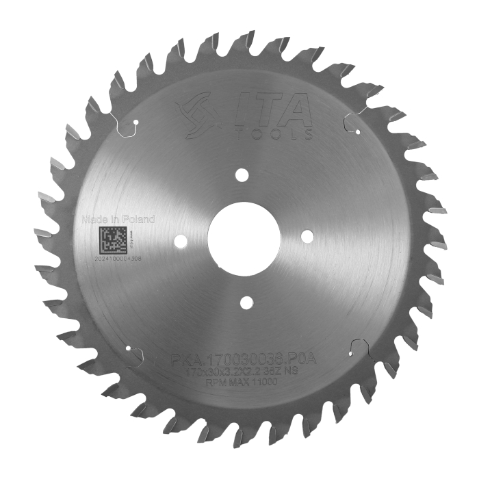 ITA PKA - Kapovací pilový kotouč pro olepovačky hran (D=170;F=30;Z=36;K/P=3,20/2,20)