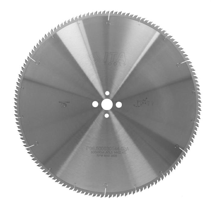 ITA P06 - Pilový kotouč na masivní dřevo pro vykracovací pily (D=500;F=30;Z=144;K/P=4,80/3,50)
